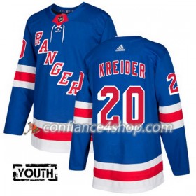 Adidas Maillot de Hockey New York Rangers Chris Kreider 20 2017-2018 Bleu Authentic - Enfant